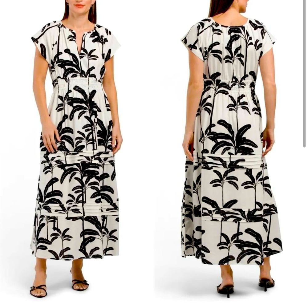 Tahari brand - linen blend midi dress